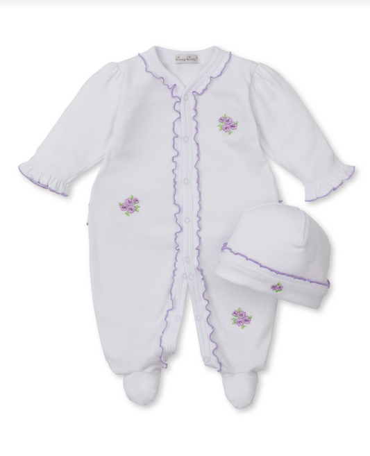 Roses and Blooms Footie with Hat Set