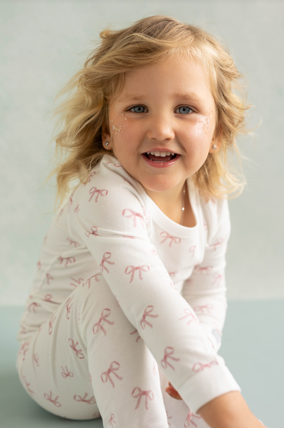 Bows On Cream LS Modal Pajama