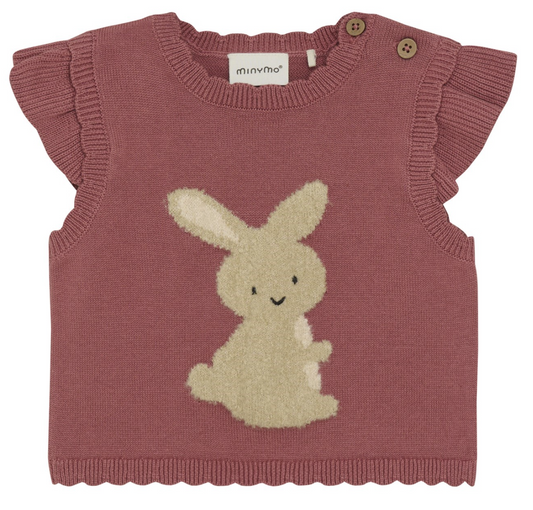Minymo Vest Knit - Withered Rose