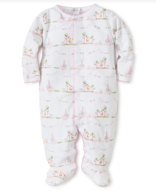 Noah's Print Footie Pink