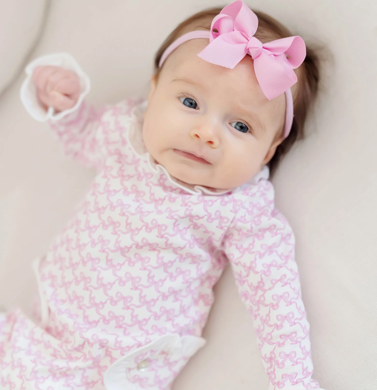 Lucy Romper Pretty Pink Bows