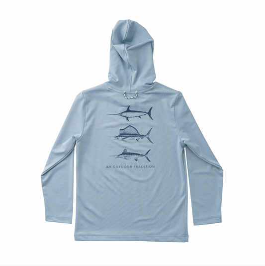 Kid's Pro Performance Hoodie T-shirt Ashley Blue Ash