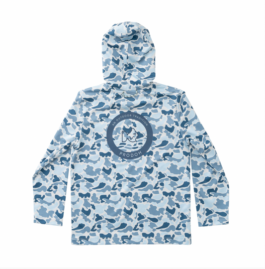 Kid's Pro Performance Hoodie T-shirt Blue Break Point Camo