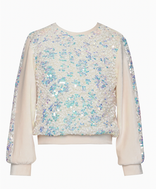 L/S IRIDESCENT SEQUIN TOP