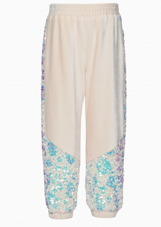 JOGGERS W/ IRIDESCENT SEQUIN DETAIL