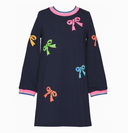 L/S DRESS W/ SEQUIN TRIM DETAIL