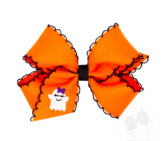 Halloween Ghost Embroidery with Moonstitch Edge