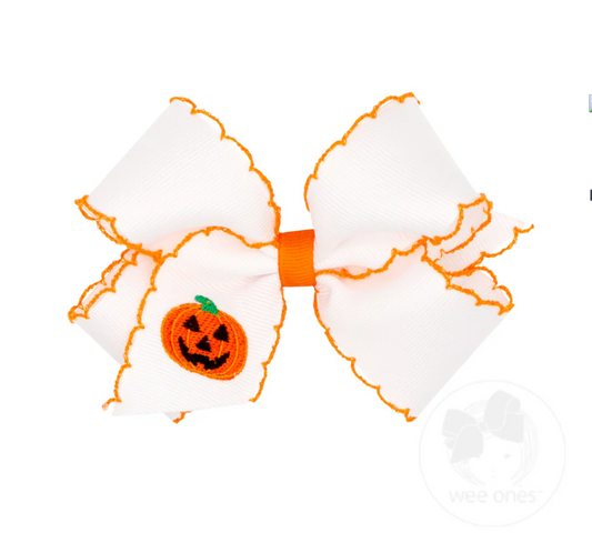 Halloween Jack O Lantern Embroidery with Moonstitch Edge