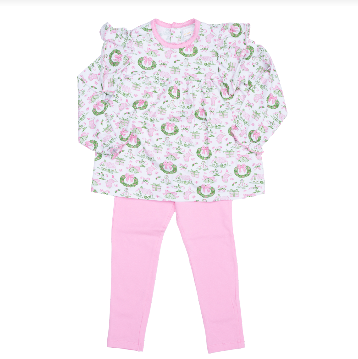 Abree Pink Holiday Toile Legging Set