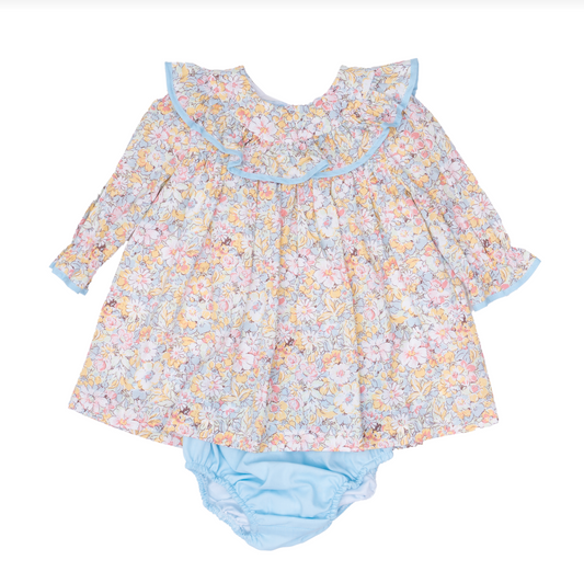 Layla Prairie Blue Petals Bloomer Set