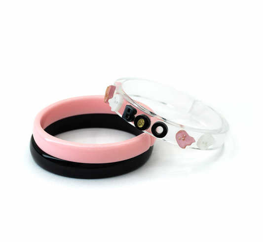 Ghost Boo Glitter Gold Bangle Set