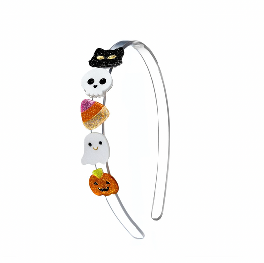 GLITTER Skull Ghost Fun Headband