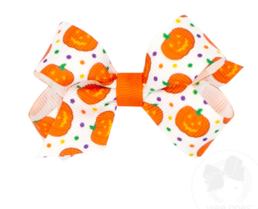 Mini Halloween Print Grosgrain Hair Bow