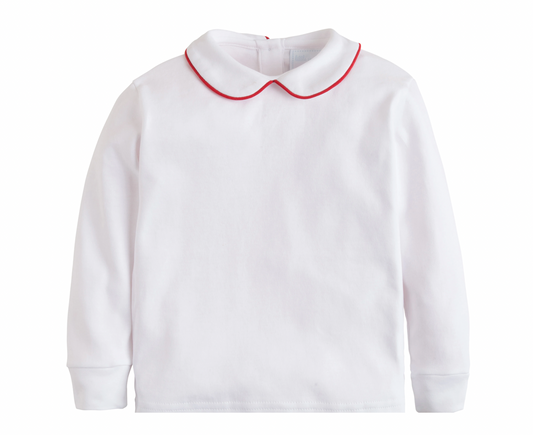 Piped Peter Pan Shirt - Red