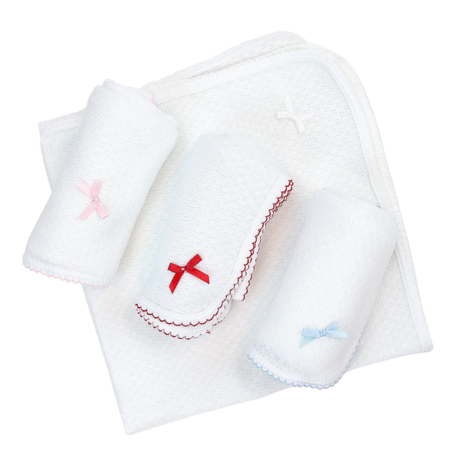 Receiving Blanket with White Bow