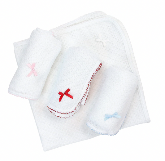 Receiving Blanket with White Bow