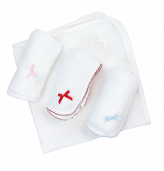 Receiving Blanket with Pink Bow