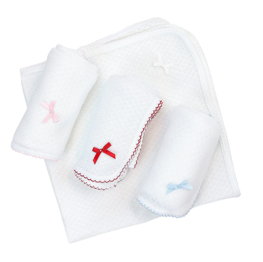 Receiving Blanket with Blue Bow