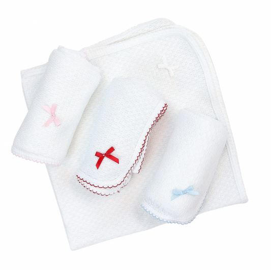 Receiving Blanket with Blue Bow