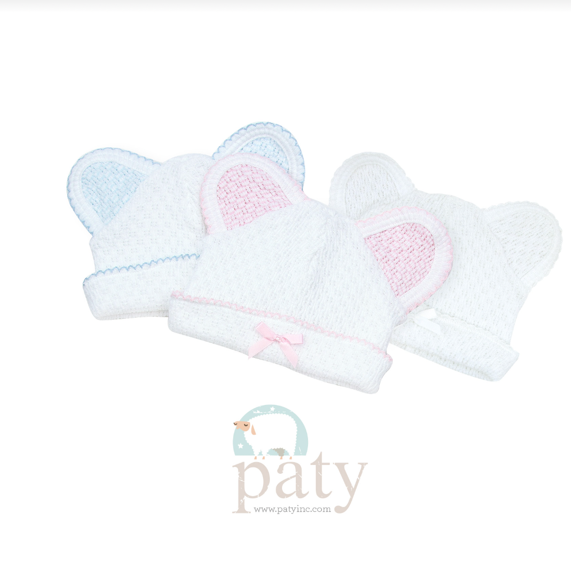 Paty Bear Cap with Blue Bow