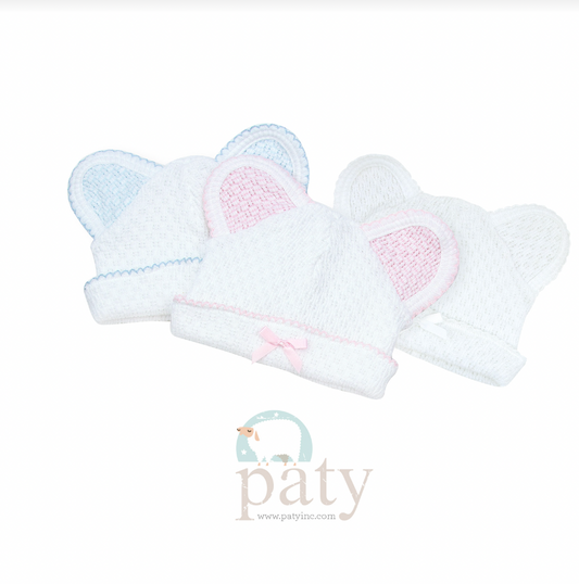 Paty Bear Cap with Blue Bow
