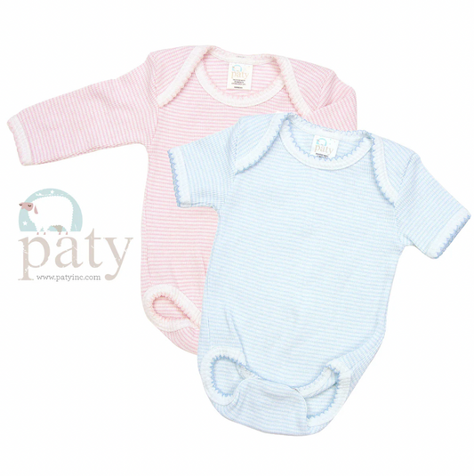 Overlap Shoulder Long Sleeve Onesie Pink