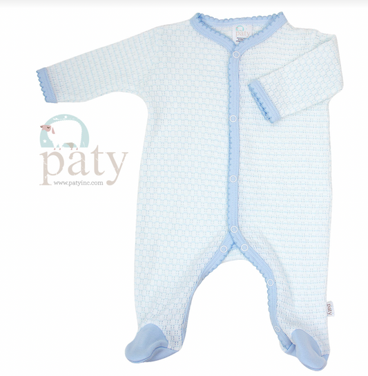 Footie Pima Trim Blue/Blue