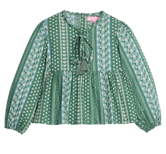 Riviera Top - Fairfield Forest Stripe