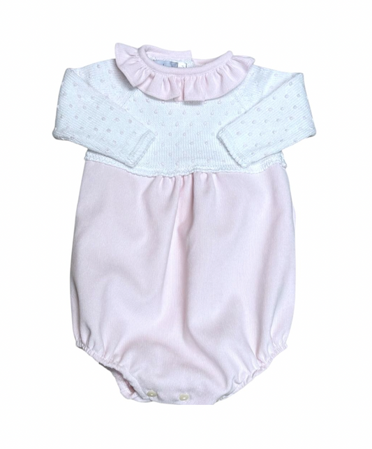 Pink Collar Dot Corduroy Bubble