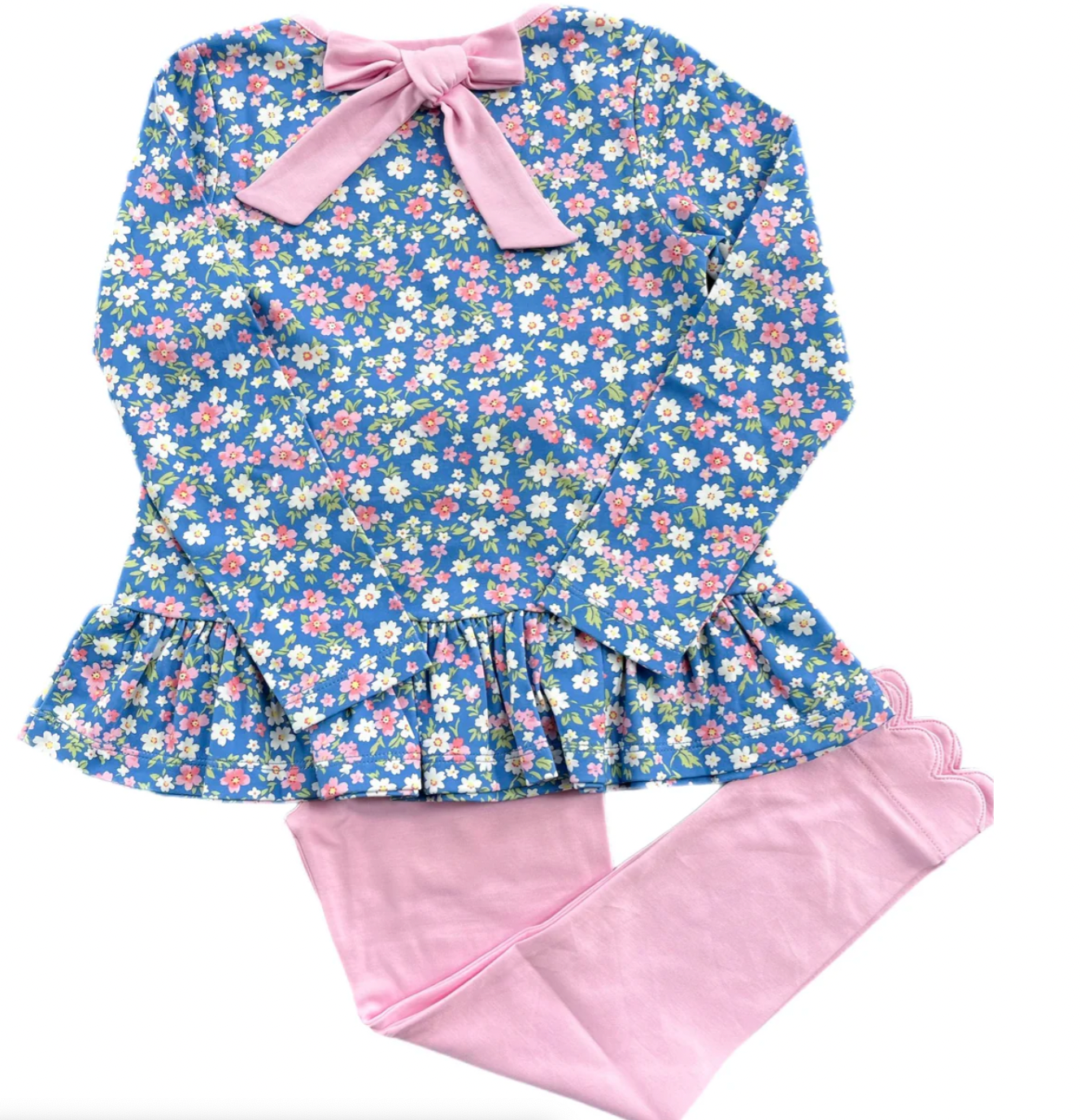 Peggy Peplum Legging Set Fall Floral Knit- PREORDER