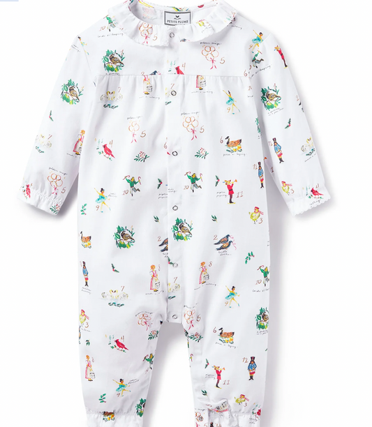 Baby's Twill Madeline Romper in 12 Days of Christmas