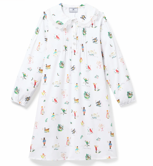 Girl's Twill Lola Nightgown in 12 Days of Christmas