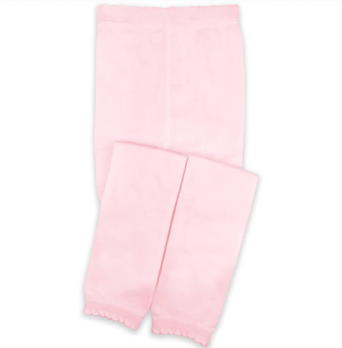 Scalloped Pima Cotton Footless Tights Pink