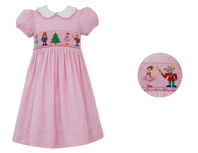 Nutcracker Pink Corduroy Dress