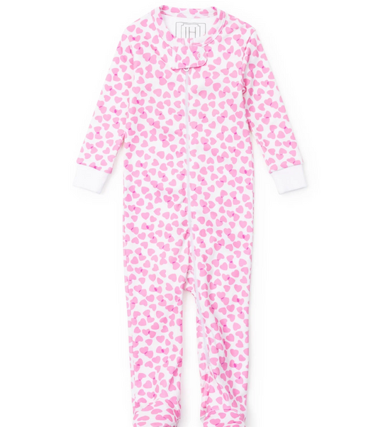Parker Girls Confetti Hearts Zipper Pajama Pink