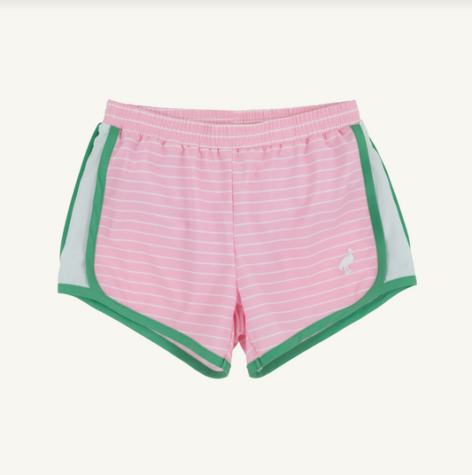 Prepletic Shimmy Shake Shorts Pier Party Pink Stripe/Gibson Island Greeen