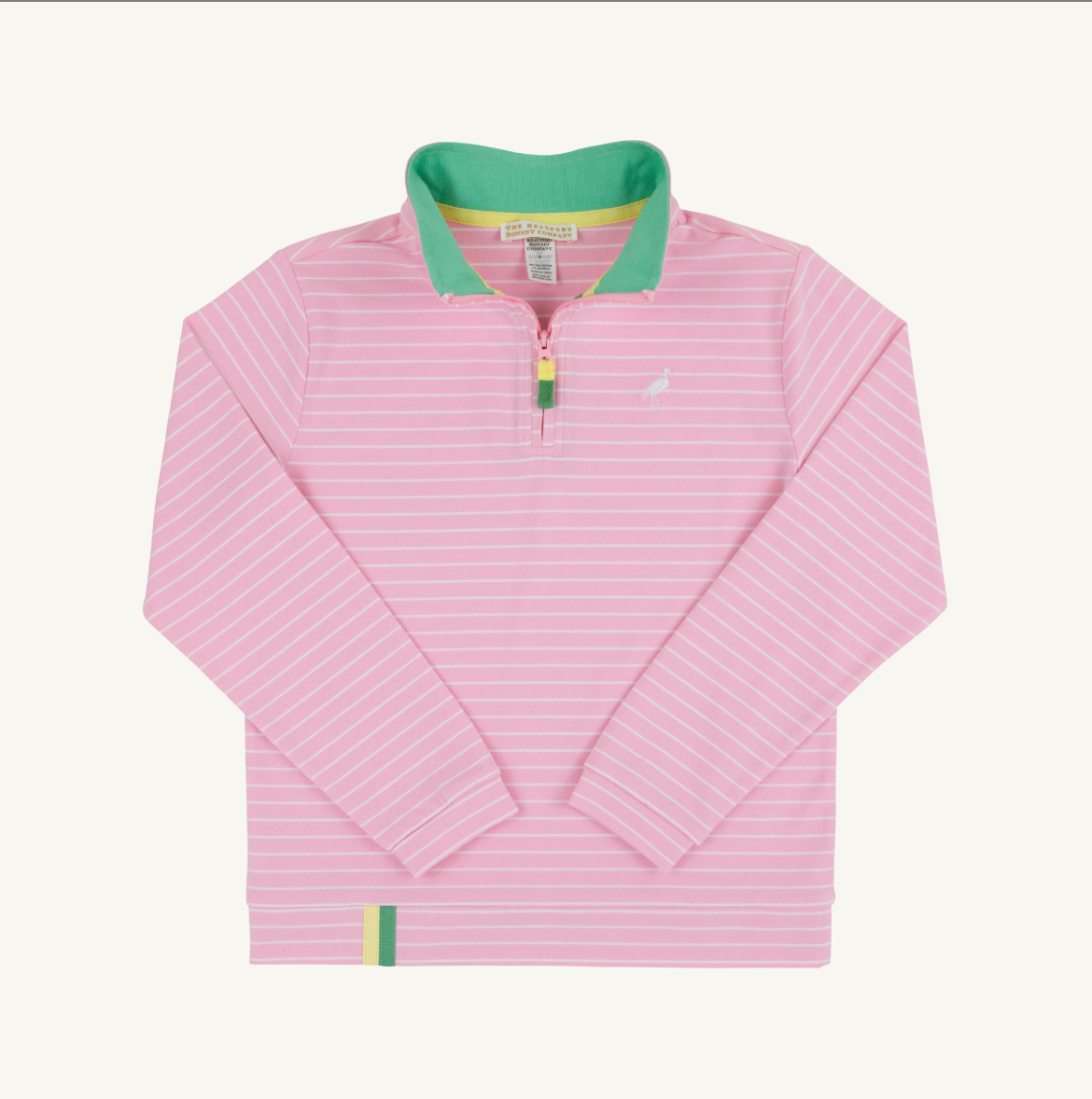 Prepletic Hayword Half Zip Pier Party Pink Stripe/Gibson Island Greeen