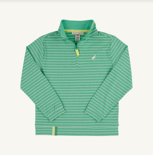 Prepletic Hayword Half Zip Gibson Island Green Stripe