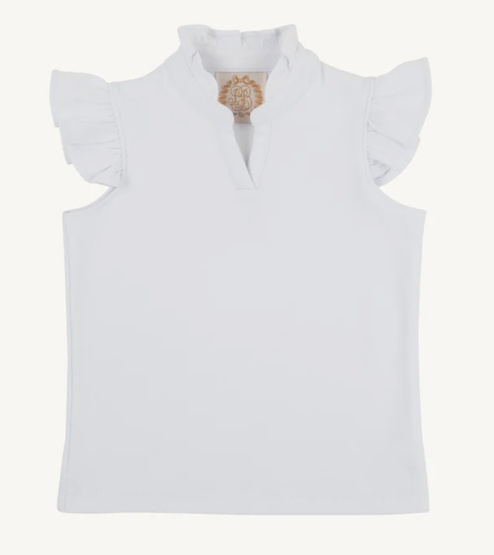 Rosie Ruffle Top Worth Avenue White