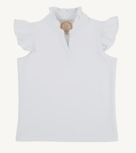 Rosie Ruffle Top Worth Avenue White