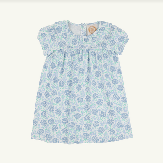 Short Sleeve Ramona Ruffle Dress Pima Handful of Hydrangeas