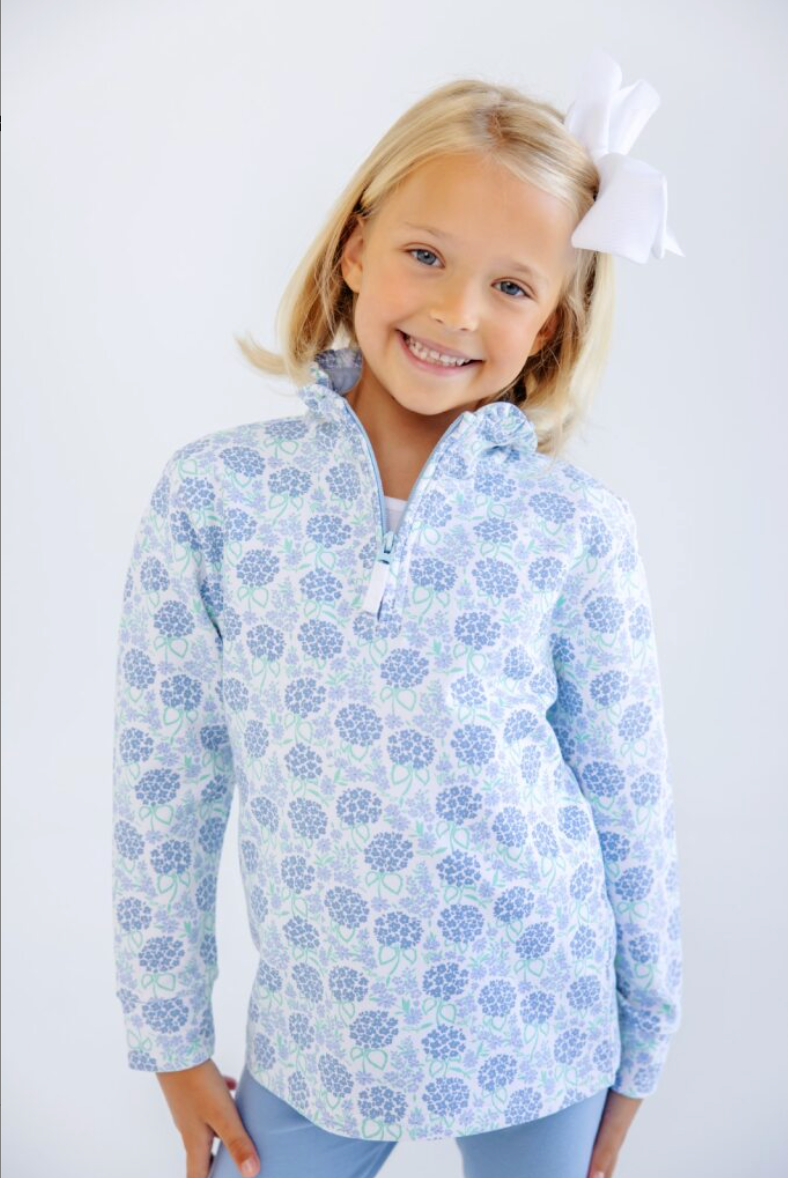 Canter Collar Half-Zip Handful of Hydrangeas