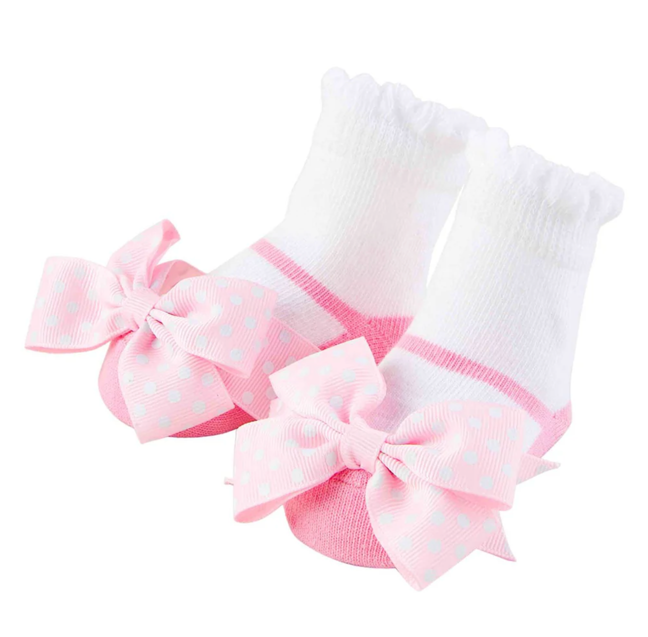 Pink Dot Bow Socks