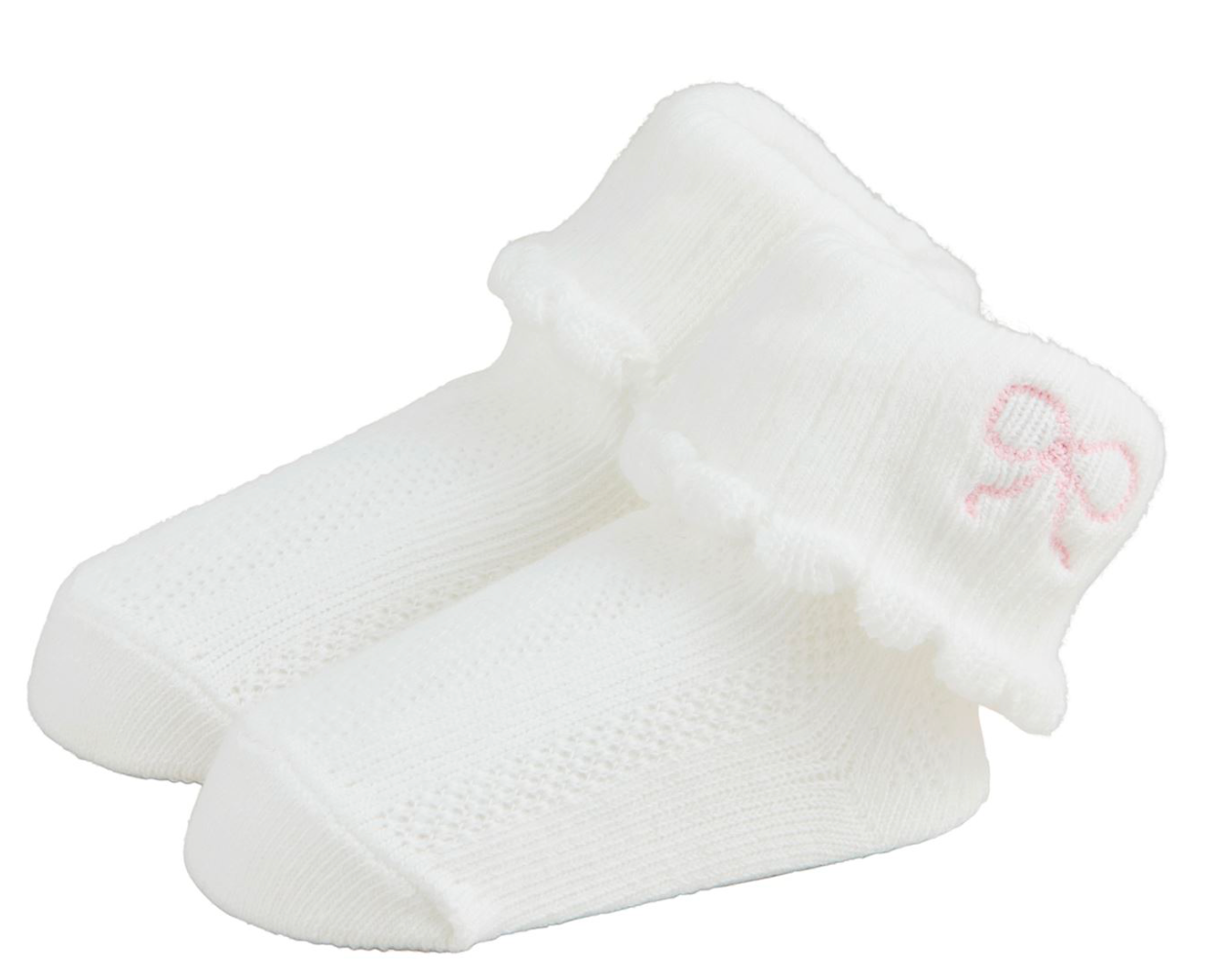 Bow Pointelle Foldover Socks