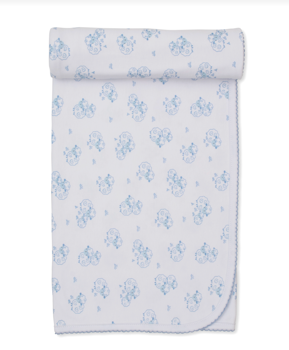 Sweet Sheep Light Blue Blanket