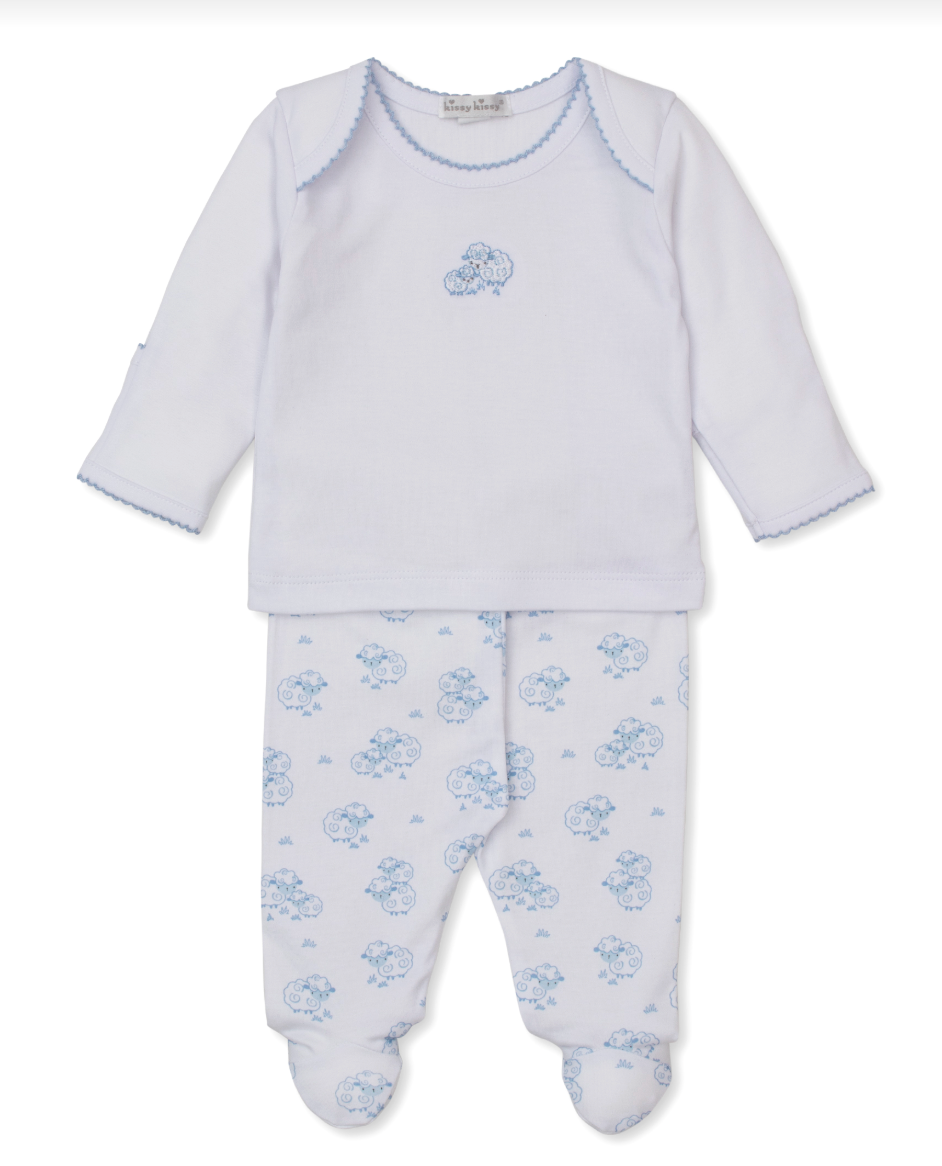 Sweet Sheep Light Blue Footed Pant Set