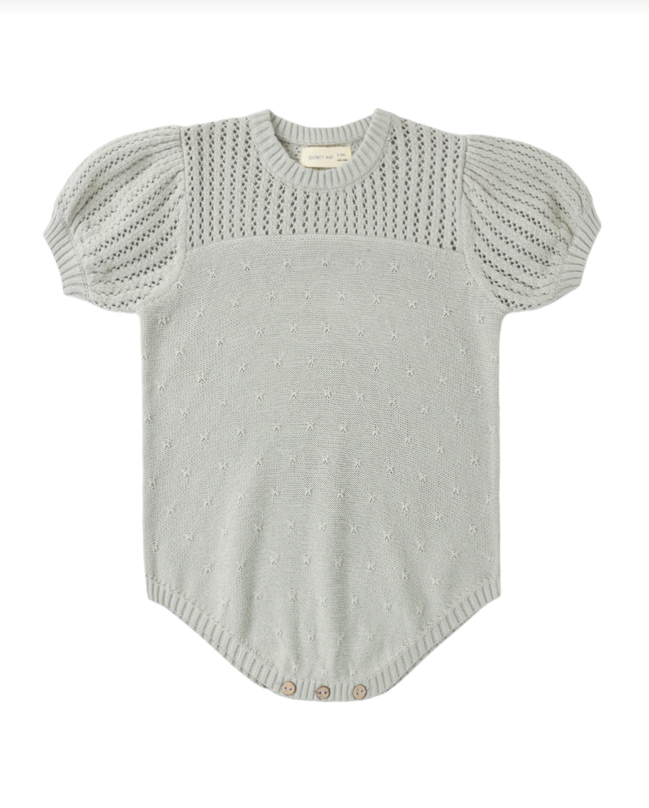 Sage Pointelle Knit Romper