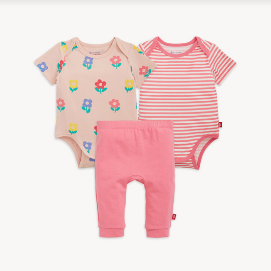 Cloudstreet Bodysuit and Pant Pink Bundle 3-Pack