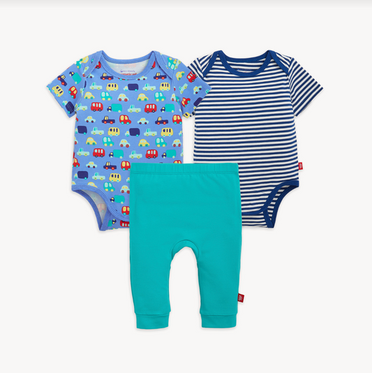 Cloudstreet Bodysuit and Pant Blue Bundle 3-Pack