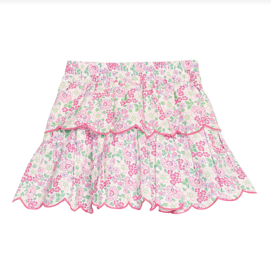 Two Tiered Skort- Pink Bloomsbury Blossoms